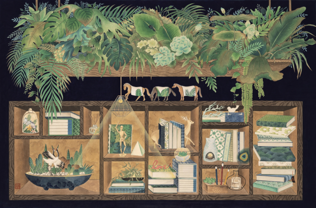 ‘숲의 서재’, 박은주(b.1983), 2020, 장지에 채색, 99×150cm