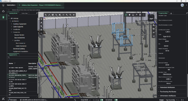 Bentley’s OpenUtilities Substation+ is a new application that brings digital twin and AI-powered capabilities to substation design. (Image courtesy of Bentley Systems)