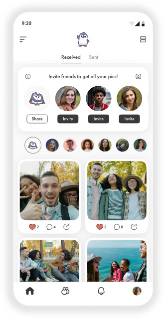 픽시(PicSee) 앱의 홈 화면