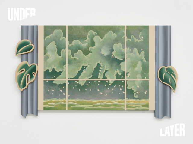 In the waiting of Evening 2025, Acrylic on canvas, acrylic on birch plywood, 80x140cm