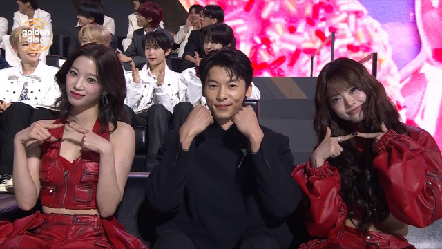 걸그룹 르세라핌(LE SSERAFIM)이 대만 인기 배우 허광한과 ‘오버드라이브(OVERDRIVE)’ 챌린지에 참여하고 있다(제공=HLL, Super Dome, TVBS)