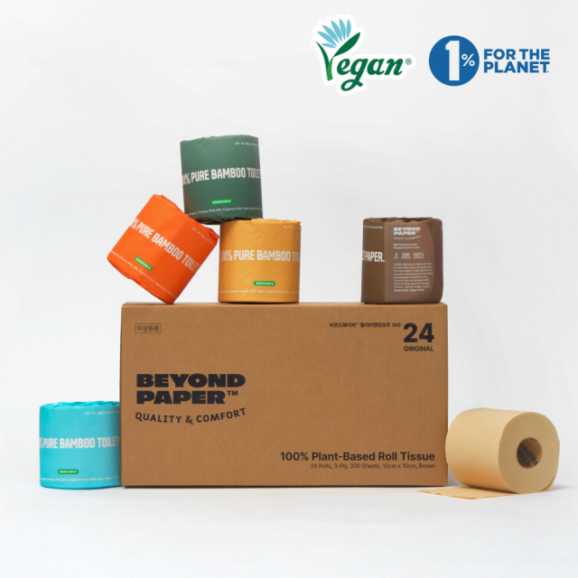 비건 인증을 받은 프리미엄 위생제지 브랜드 노브레이너가 1% for the Planet을 통해 매출의 1%를 기부했다