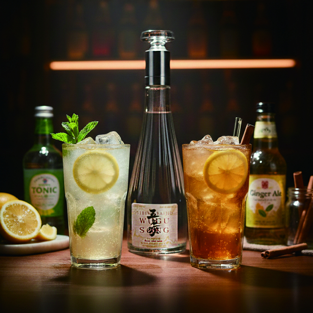 세계 최초 칵테일 전용 백주로 개발된 우량예 그룹의 ‘우구송’은 이태리 캄파리 그룹과 컬래버래이션으로 탄생한 ‘우그로니(Wugroni)’ 칵테일 또는 탄산수와 함께 하이볼로 즐기기 좋다