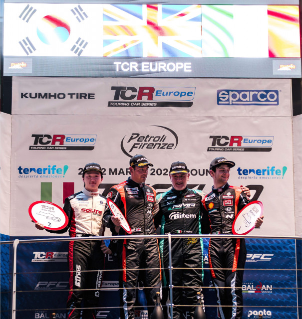 쏠라이트 인디고 레이싱 박준성이 ‘2026 TCR 유럽’ 개막전 레이스1에서 시즌 첫 포디엄에 올랐다