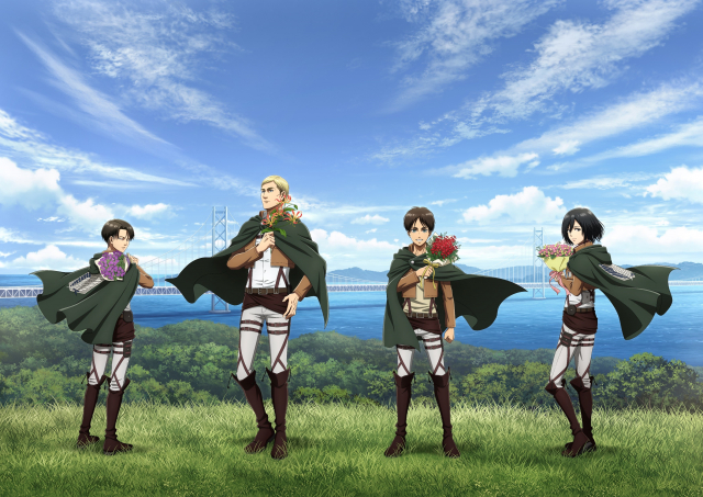 주간 이벤트 제1탄 ‘진격의 거인 스탬프 랠리 in 니지겐노모리’ 참가자는 니지겐노모리 안에 설치된 오리지널 일러스트 캐릭터 4인의 스탬프를 전용 책자에 수집할 수 있으며, 참가자에게는 오리지널 디자인 포스트카드를 증정한다. 제2탄 ‘진격의 거인 미스테리 퀘스트 니지겐노모리 편/자택 편’ 참가자는 거인 연구에 몰두하는 한지 조에의 부하가 되어 수수께끼를 풀어나가는 체험을 할 수 있다. 개시일은 추후 발표 예정이다