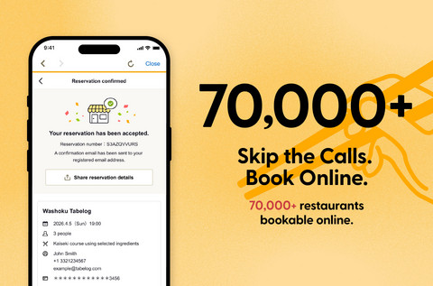 70,000+ restaurants bookable online.