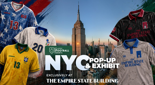 Empire State Building Observation Deck Celebrates Soccer with World’s Most Iconic Soccer Jersey Exhibit, Custom ESB Jerseys, Player Visits, Lightings, and More
